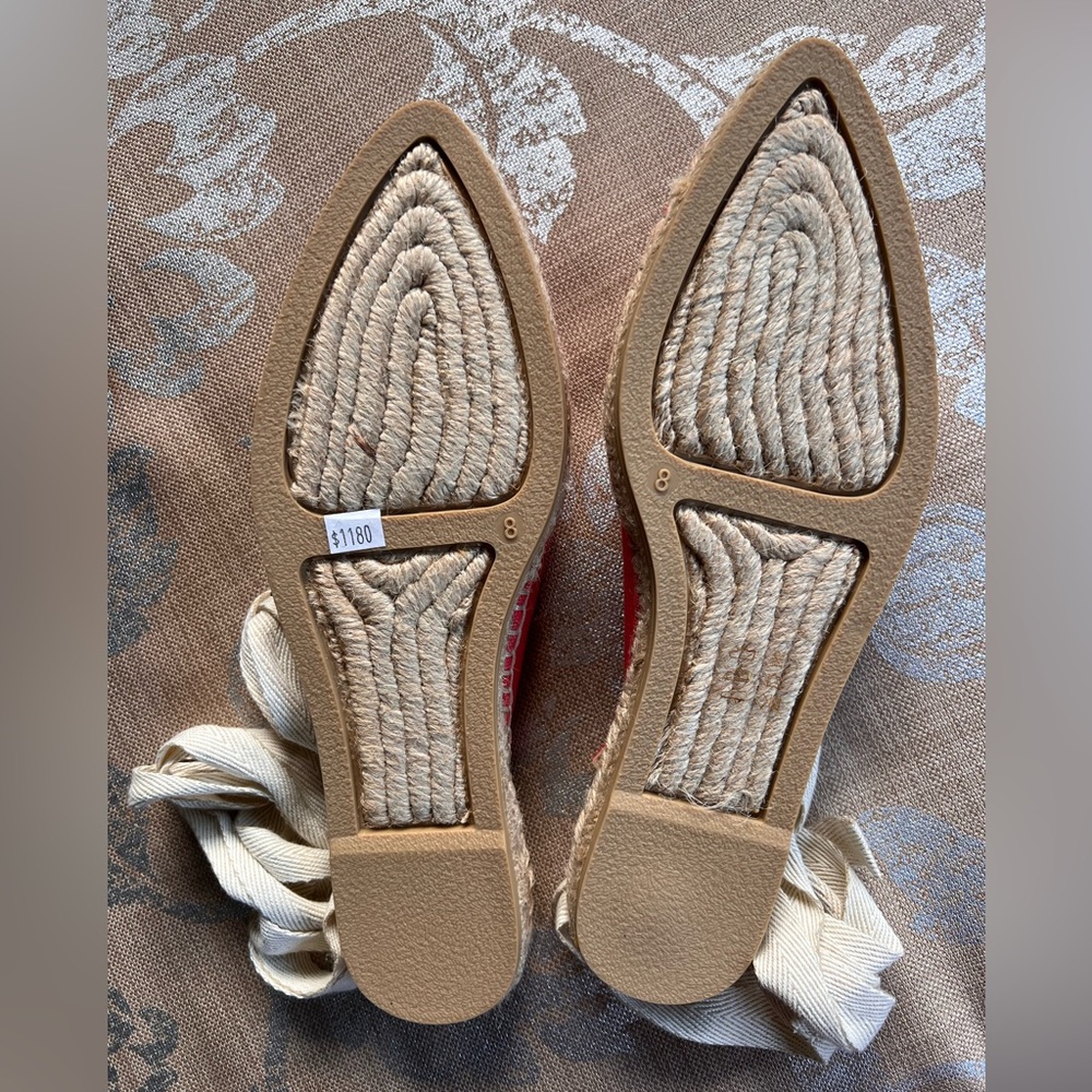 NEW J. Crew Ankle Wrap Espadrilles Sz:8 Color: Fresh Poppy - Picture 3 of 4
